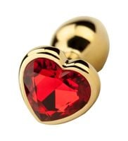 Toyfa złoty plug z czerwonym serduszkiem