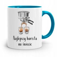 Dla Baristy Baristki Kawiarki Kubek Błękitny Z Nadrukiem Ze Zdjęciem
