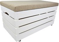 2 x KUFEREK DREWNIANY SOSNOWY DUŻY 80CM PUFA Z KÓŁKAMI