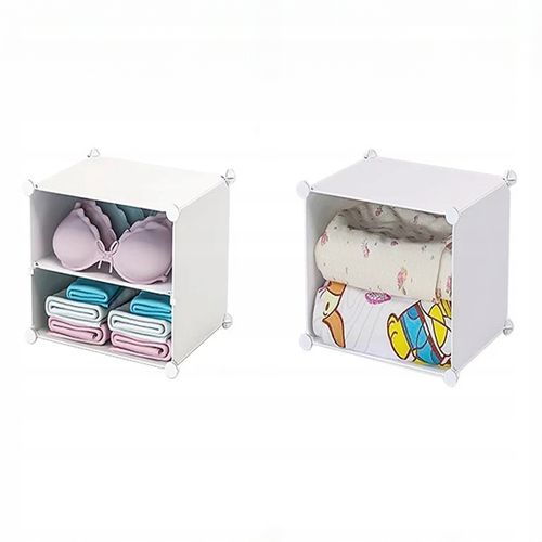 GARDEROBA UBRANIOWA SZAFA MODUŁOWA 5 PÓŁEK REGAŁ SZAFKA SŁUPEK BIAŁA na Arena.pl