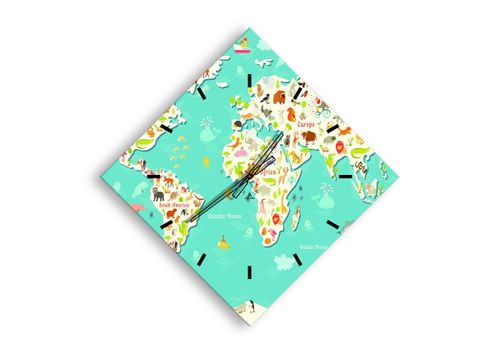 Zegar Ścienny - Mapa Kontynent - 60X60 Cm - C3Ad60X60-3106 na Arena.pl