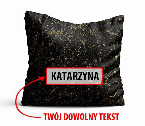 Poduszka Dekoracyjna MARMUR  z Twoim napisem M17 na Arena.pl