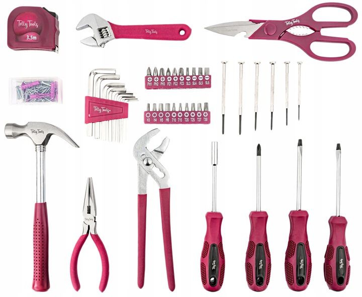 ZESTAW RÓŻOWYCH NARZĘDZI DLA SAMODZIELNYCH KOBIET 135 ELEMENTÓW NA PREZENT zdjęcie 7