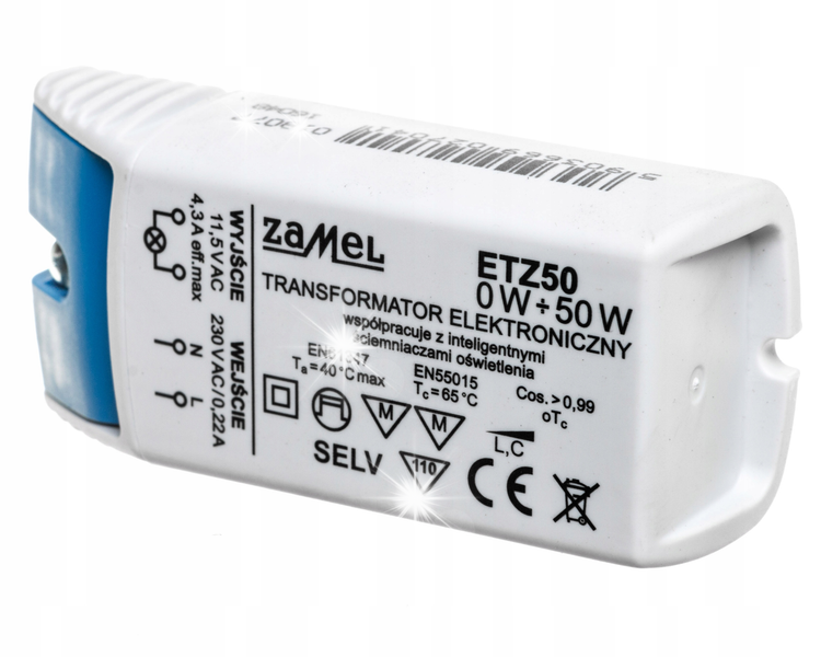 ZAMEL TRANSFORMATOR ELEKTRONICZNY 0-50W ETZ50 zdjęcie 1