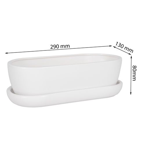 Kaktusiarka Ceramiczna 27cm doniczka biała eco na Arena.pl