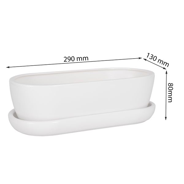 Kaktusiarka Ceramiczna 27cm doniczka biała eco zdjęcie 2