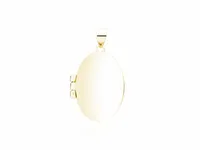 ELEGANCKI POZŁACANY SREBRNY OTWIERANY OWALNY SEKRETNIK PUZDERKO POŁYSK