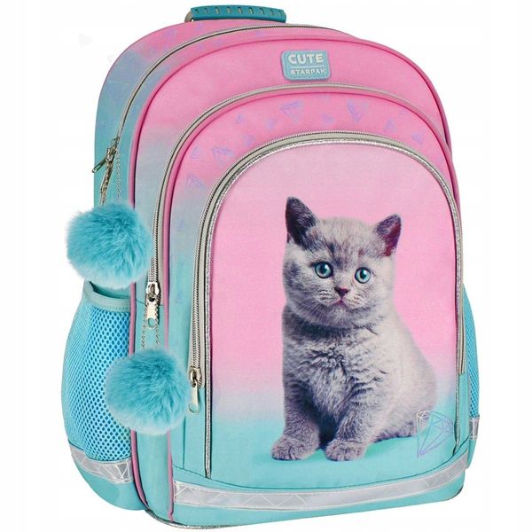 PLECAK SZKOLNY TORNISTER DLA DZIEWCZYNKI KOT KOTEK zdjęcie 8