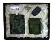 Piersiówka 7 OZ + Zapalniczka Benzynowa i sztućce turystyczne Moro Gentelo