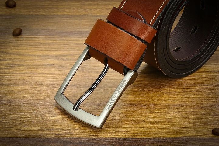Pasek 110cm Męski Szeroki do SPODNI JEANS Brązowy zdjęcie 13