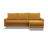Narożnik uniwersalny, MILO, velvet, 223x140x92 cm, żółty | TYLETEGOTU