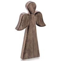 Drewniany Anioł Figurka Anioła Dekoracyjna Ozdobna Figura Stojąca 24 cm