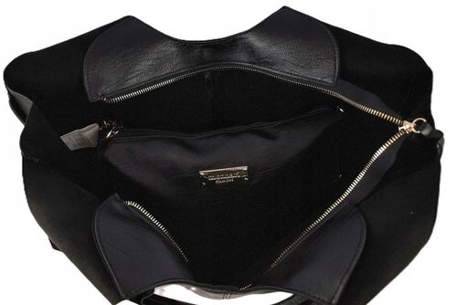 Monnari Torebka Shopper Model 2w1 Listonoszka Kolekcja Premium Czarna na Arena.pl