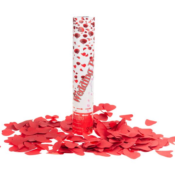 KONFETTI TUBA STRZELAJĄCA CZERWONE SERCA ŚLUB zdjęcie 3