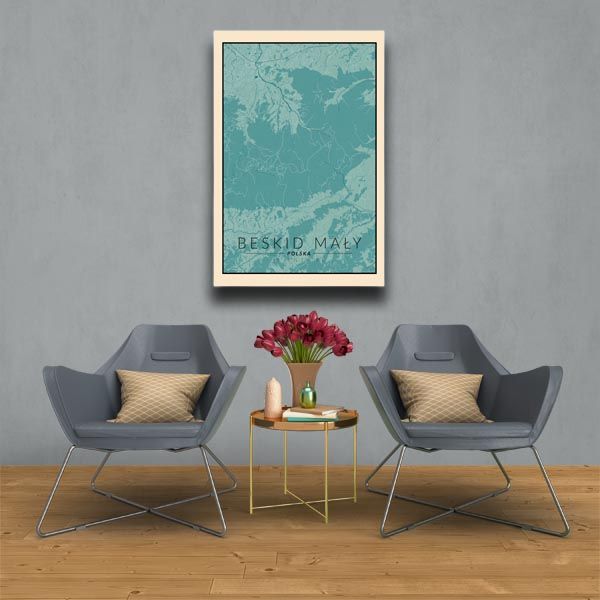 Beskid Mały mapa vintage - obraz na płótnie 30x40 cm zdjęcie 2