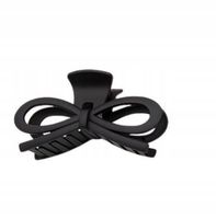 Duża spinka klamra plastikowa kokarda mat czarny 13cm