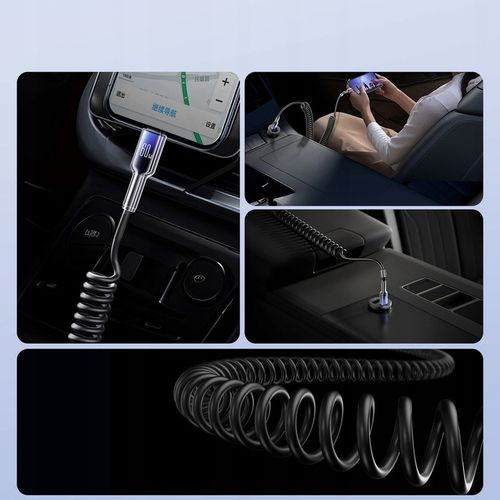 JOYROOM KABEL SPIRALNY ŁADOWANIE DANE PRZEWÓD CAR PLAY 60W USB-C 1,5m na Arena.pl