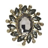 Broszka damska z kryształkami szara