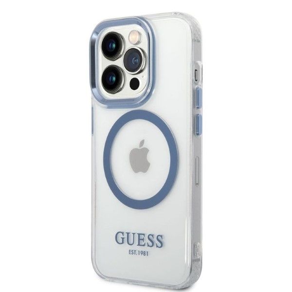 Etui Guess do iPhone 14 Pro, Niebieski, MagSafe zdjęcie 2