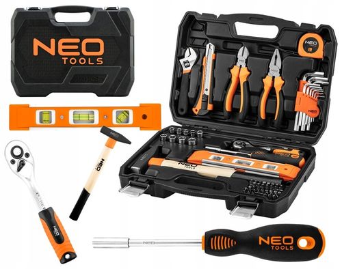 NEO ZESTAW NARZĘDZI KLUCZE NASADOWE 60 SZTUK TORX IMBUS MŁOTEK SZCZYPCE NÓŻ na Arena.pl