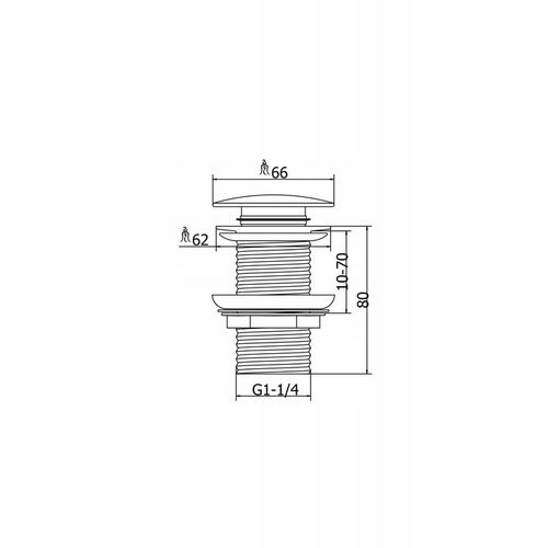 AQUAUNO KOREK DO UMYWALKI KLIK-KLAK CZARNY MOSIĘŻNY BEZ PRZELEWU model na Arena.pl