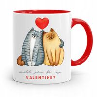 Kubek Czerwony Na Walentynki Will You Be My? Z Nadrukiem Ze Zdjęciem