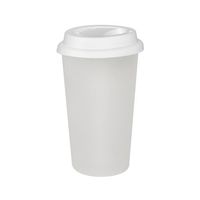 Kubek ECO Tumbler szklany przezroczysty z Białym Wieczkiem Sublimacja Termotransfer