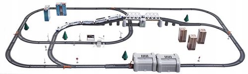 Kolejka elektryczna OGROMNY TOR MOST TUNEL 914cm Pociąg na baterie XXL na Arena.pl