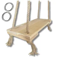 Huśtawka drewniana do ogrodu domu bujak deska loft boho mocna premium 49cm