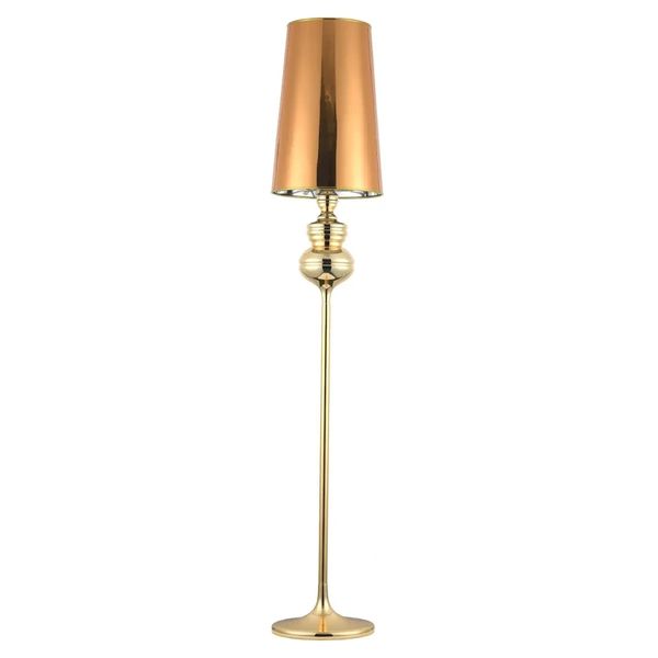 Podłogowa lampa z abażurem Queen ML-8046-F gold Step klasyczna złota zdjęcie 1