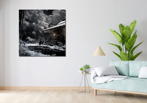 Obraz 100x100cm Tradycyjna Japońska Chatka na Arena.pl