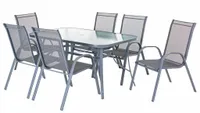 KOMPLET MEBLI OGRODOWYCH NA TARAS STÓŁ + 6 KRZESEŁ