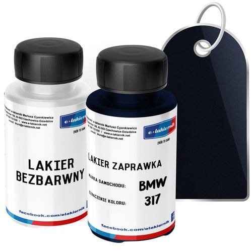 lakier zaprawka + bezbarwny zaprawkowy samochodowy bmw 317 orientblau na Arena.pl