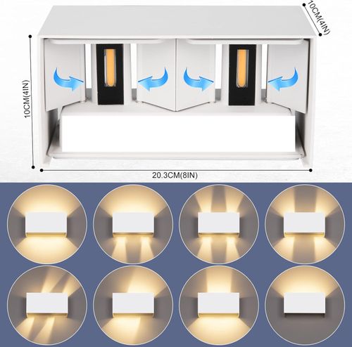 Lampa ścienna LED 24 W biała regulowana IP65 3000 K Cwycfw DCL002D 4 szt. na Arena.pl