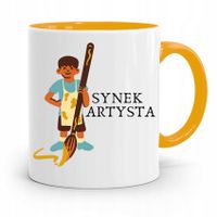 Kubek Żółty Prezent Dla Syna Dziecka Synek Artysta Z Nadrukiem Ze Zdjęciem