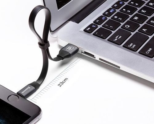Kabel USB Micro Iphone 2w1 Baseus Portable 23cm 2A czarny na Arena.pl