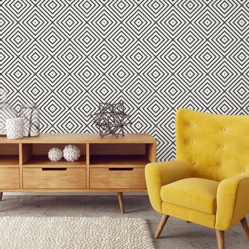 Tapeta Do Salonu Nowoczesny Wzór GEOMETRYCZNY 3D na Arena.pl