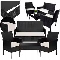 ZESTAW MEBLI OGRODOWYCH TECHNORATTAN SOFA FOTELE STOLIK KOMPLET DO OGRODU