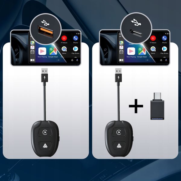 2 W 1 BEZPRZEWODOWY ANDROID AUTO i CARPLAY iPHONE ADAPTER WIFI BT zdjęcie 6