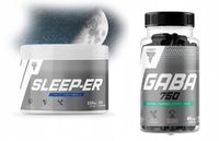 TREC SLEEP-ER 225g + GABA 60 CAPS ZDROWY SEN ZESTAW 2 PRODUKTÓW OD TREC