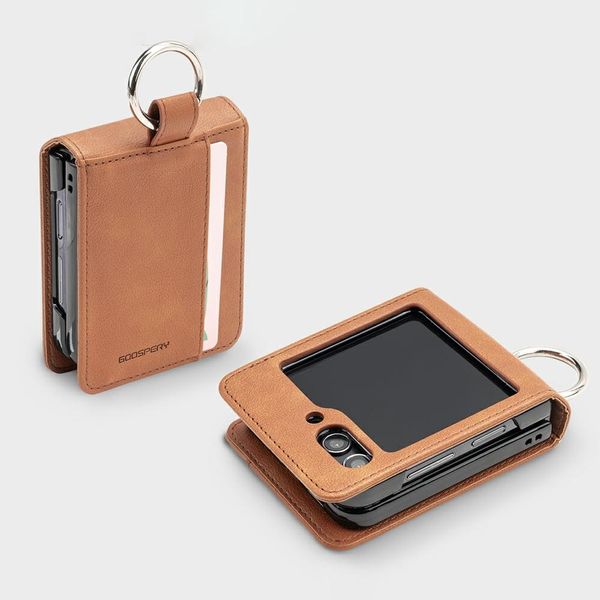 etui mercury basic diary do samsung      galaxy z flip7 jasnobrązowy zdjęcie 2