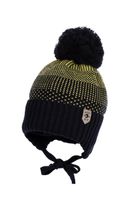 JAMIKS Ray czapka wiązana z pomponem dla chłopca granat-seledyn 46-48