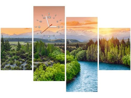 120CM 80CM ZEGAR 4 ELEM RZEKA CLUTHA NOWEJ ZELANDII OBRAZ ŚCIENNY na Arena.pl