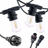 GIRLANDA OGRODOWA zewnętrzna ŁAŃCUCH ŚWIETLNY 20m + ŻARÓWKI 40x E27 LED