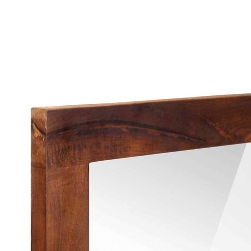 Lustro brązowy i srebrny 50 x 70 cm Lite drewno mango, szkło na Arena.pl