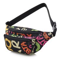 NERKA saszetka biodrówka damska polska napisy N103 kolorowa