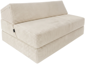 FOTEL 120x190x15 KANAPA PUFA MATERAC rozkładany składany SOFA SZTRUKS ekri