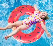 koło dmuchane donut różowy 90cm duży materac do pływania wody na