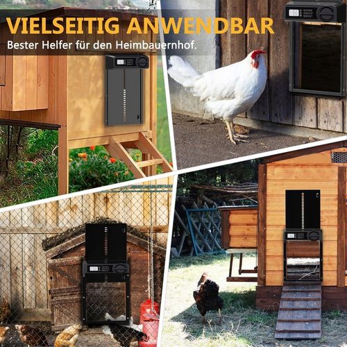 Automatyczne Drzwi Do Kurnika Z Timerem Blokada Przytrzaśnięcia Wodoodporne na Arena.pl