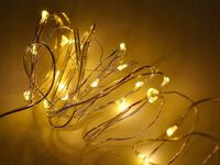 LAMPKI LED NA DRUCIKU 20 DIOD BIAŁE CIEPŁE baterie ŚWIATEŁKA